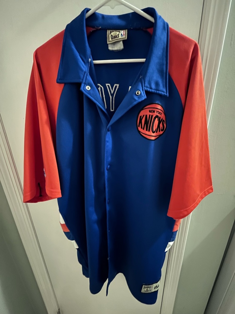 Classic Blue and Orange Hardwood Classics NBA Jacket